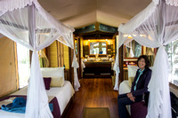 Annie in our tent in the Masai Mara.